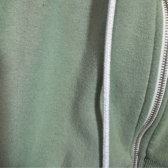 Forever 21 Cropped Green Zip Up Hoodie Size Small - Picture 5 of 8